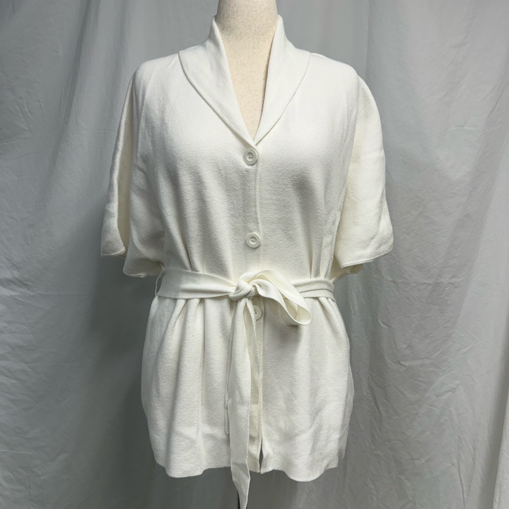 Madeleine Batwing Sleeve Belted Button-Up Cardigan